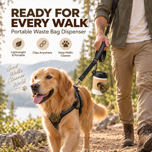 Porte-sacs à crottes de chien en silicone avec mousqueton, distributeur portable de sacs à déjections pour laisse, harnais, accessoires pour promenades canines - Product Image 2