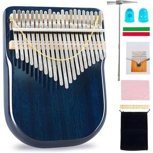 Piano à pouces portable 21 touches Karimba en bois de Sapele massif, Mbira à plateau plat avec marteau de réglage pour l'étude et l'enseignement - Product Image 1