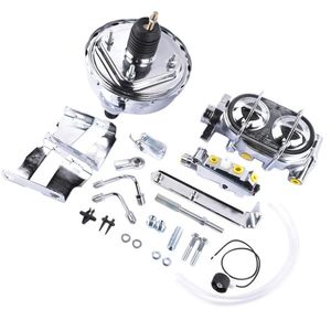 Chrome 8\" Power Brake Booster Master Cylinder Disc Drum Kit for 1958-1964 Chevrolet Bel Air Impala Biscayne Vacuum Assy Product - Product Image 4