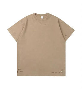 เสื้อยืดคอกลมแขนสั้นสีดำทรงโอเวอร์ไซส์สำหรับผู้ชาย ผ้าฝ้ายถัก 100% พิมพ์ลายซิลค์สกรีน ผ้ากันยับ ระบายอากาศได้ดี - Product Image 2
