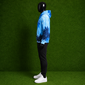 Sweat-shirt à capuche tie-dye bleu personnalisé de haute qualité avec logo, pour hommes et femmes, style streetwear, coupe oversize, en polaire, vente en gros - Product Image 4