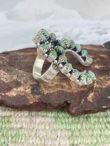 Naja Style Kingman Turquoise <b>Ring</b> in Sterling Silver <b>Adjustable</b> Handmade Southwest Jewelry for Women - Product Image 3