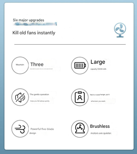 พัดลมคล้องคอ Gongtian F16C Storm แบบพกพา ใช้แบตเตอรี่แบบชาร์จได้ เหมาะสำหรับใช้งานกลางแจ้ง วัสดุทำจากพลาสติก - Product Image 2