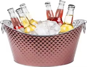 Bañera Metálica para Bebidas Frías de Acero Inoxidable para Bodas, Cubo Enfriador para Fiestas, Enfriador de Vino y Cerveza para Eventos - Product Image 3