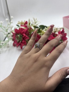 แหวนลาบราโดไรต์ธรรมชาติ ทำมือ ชุบเงิน เครื่องประดับสำหรับผู้หญิง - Product Image 5