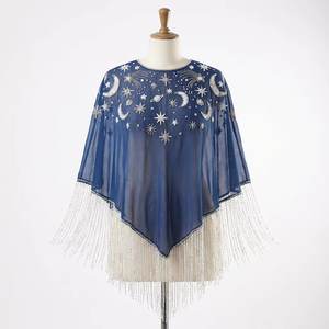 Poncho perlé artisanal d'excellente qualité pour les soirées, les centres de villégiature et les tenues de soirée, disponible pour la vente en gros - Product Image 1