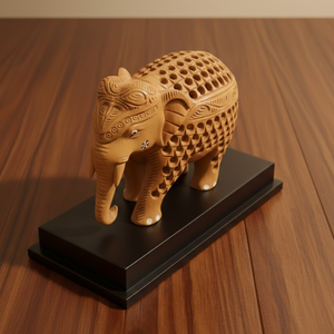 Estatua de Elefante de Madera Hecha a Mano de Estilo Tradicional con Detalles Artísticos para Decoración Moderna del Hogar al Precio Más Bajo - Product Image 5