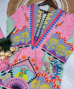 ชุดเซ็ตผ้าฝ้ายพิมพ์ลายดิจิทัลสไตล์โมเดิร์น สำหรับใส่ทุกวัน ฟรีไซส์ ดีไซน์ใหม่ล่าสุด ราคาขายส่ง เสื้อผ้าสไตล์ชาติพันธุ์ - Product Image 2