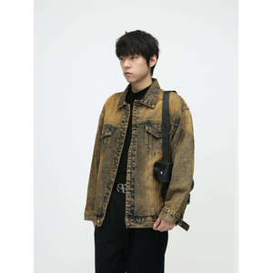 Chaquetas Vaqueras Vintage para Hombre, Chaqueta de Mezclilla con Bordado Personalizado de Fábrica, Alta Calidad, Color Negro 2026 - Product Image 5