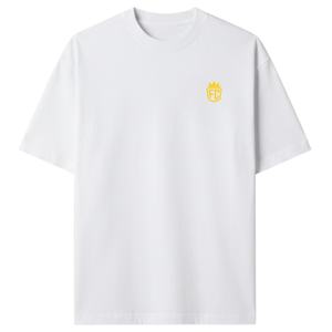 T-shirt blanc oversize pour homme, manches courtes, col rond, coton, streetwear décontracté, petit logo imprimé sur la poitrine, tee-shirt d'été - Product Image 1