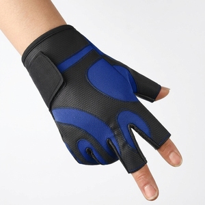 Guantes de pesca de medio dedo, sintéticos, antideslizantes, resistentes al desgaste, unisex, para todas las estaciones, cierre de gancho y bucle - Product Image 2