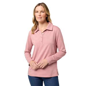 Nueva Moda, Camisetas Polo de Manga Larga para Mujer, 100% Algodón Original, Precio al por Mayor, Camiseta Polo para Mujer con Logotipo e Impresión Personalizados - Product Image 3