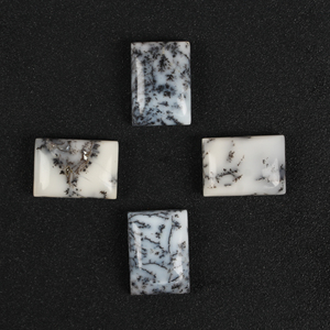 Opale d'agate dendritique naturelle, cabochon rectangulaire à dos plat calibré 10x14mm, pierre précieuse en vrac pour la fabrication de bijoux, fournisseur de pierres d'opale - Product Image 1