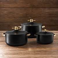 Casserole antiadhésive de qualité supérieure avec couvercle en verre, finition granit, pot de cuisson moderne, ustensiles de cuisine