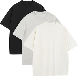Camiseta de corte cuadrado personalizada con logo para hombre, 250 g/m², algodón 100% de alto gramaje, estilo oversize y corte crop para hombre - Product Image 3