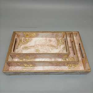 Plateau de service classique en bois d'acacia fait main, durable, non toxique, avec poignées, écologique, pour la rentrée scolaire, 100 pièces - Product Image 3