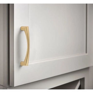Poignée de meuble élégante en laiton brossé, design moderne, durable, pour cuisine, commode, armoire, porte de salle à manger, finition dorée - Product Image 2