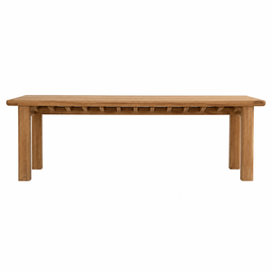 Juego de Mesa de Comedor Moderno Escandinavo con Soporte de Madera de Teca Maciza Resistente al Agua - Product Image 1