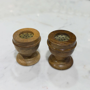 เครื่องเผาธูปไม้สไตล์ถ้วยแก้วคู่ที่สวยงามในที่มืดและมีน้ำหนักเบารูปทรงกลมมียอดโลหะพรุน - Product Image 5