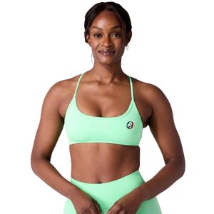 Mint Green Women's <b>Open</b> Back Sports <b>Bra</b> Medium Support Gym Fitness Yoga Workout Stretch Athletic Activewear Breathable <b>Bra</b> - Product Image 1