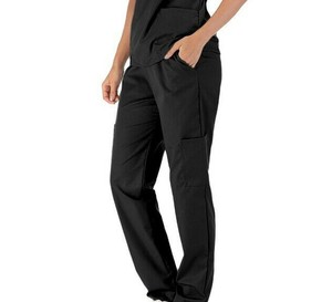 <b>Women</b> <b>Black</b> Scrub Set Short Sleeve <b>Pants</b> Cotton Polyester Knitted Breathable Comfortable Stretch Hospital Uniforms - Product Image 5