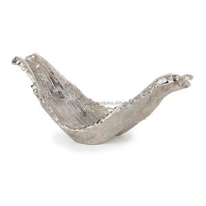 Vente en gros de bol de service de forme ronde de luxe élégant en aluminium avec placage or argent poli pour la maison Restaurant Hôtel - Product Image 2