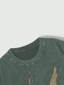 Camiseta Gráfica de Gran Tamaño para Hombre, Estilo Vintage, Lavado Ácido, Personalizada al por Mayor, OEM - Product Image 4