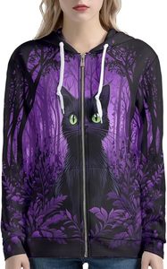 Sudadera con Capucha Transpirable de Forro Polar para Mujer ROMEO INDUSTRY, Diseño Frontal con Transferencia Térmica, Otoño/Invierno, Informal, 95% Poliéster, 5% Elastano, Tallas XS-5XL - Product Image 2