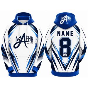 เสื้อฮู้ดพิมพ์ลายเต็มตัว 100% โพลีเอสเตอร์ ชุดกีฬา บริการ OEM สำหรับทีม ออกแบบเองได้ เสื้อฮู้ดแบบซับลิเมชั่น - Product Image 1