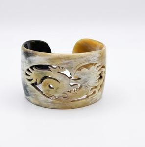 Handmade Eco-Friendly Buffalo Horn Carved <b>Dragon</b> Cuff Bracelet Modern Natural Craft Jewelry <b>Art</b> Collectible - Product Image 1