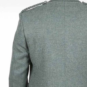 Veste en laine matelassée à col montant vert argyle avec logo personnalisé pour homme, idéale pour les occasions formelles et les mariages en hiver - Product Image 5