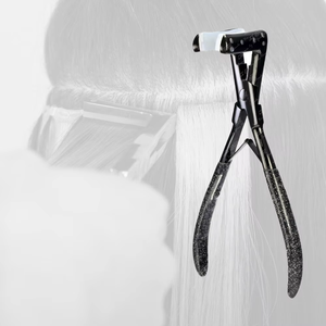 Pince à extensions capillaires professionnelle de haute qualité en acier inoxydable noir, outils de salon pour extensions capillaires à bandes adhésives - Product Image 2