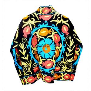 Classy Embroidered <b>Quilted</b> Women <b>Jacket</b> Mandarin Collar Floral <b>Pattern</b> Lightweight Corduroy Coat for Autumn Winter - Product Image 4