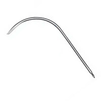 Aiguille de Redon 19,5 cm (7-3/4 pouces) 12 Charr, entièrement courbée, à pointe de couteau, extrémité filetée, instrument chirurgical pour procédures médicales