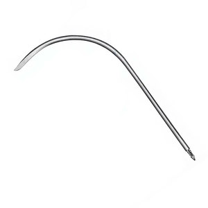 Aiguille de Redon 19,5 cm (7-3/4 pouces) 12 Charr, entièrement courbée, à pointe de couteau, extrémité filetée, instrument chirurgical pour procédures médicales - Product Image 4