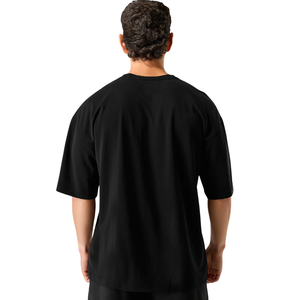 เสื้อยืดแขนสั้นสีดำสำหรับผู้ชาย เนื้อผ้าคอตตอนพรีเมียม สวมใส่สบาย เหมาะสำหรับใส่ลำลอง ออกกำลังกาย แฟชั่นทันสมัย ขายส่งจำนวนมาก - Product Image 2