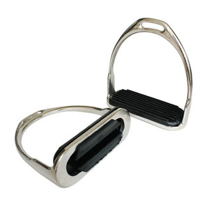 Estribos de acero inoxidable con almohadilla de goma negra para equitación, estribos con almohadilla de goma negra, estribos para montar a caballo - Product Image 2