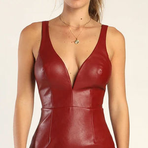 Vestido de cuero sin mangas para verano, sexy, ajustado, para fiesta, ropa de club, en oferta - Product Image 5