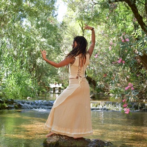 Falda Maxi Boho de Algodón con Diseño Asimétrico y Volantes, Suave y Transpirable, Falda Larga de Verano para la Playa - Product Image 2