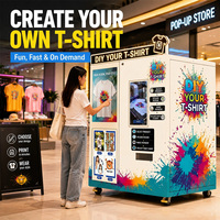 Máquina Expendedora de Artículos al por Menor, Camisetas con Pantalla Táctil Electrónica, IA Inteligente, Generación de Texto DIY para Parques de Diversiones