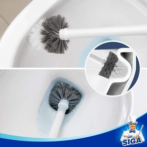 Portascopino per WC di Alta Qualità, Bianco, con Manico Solido e Setole Resistenti per la Pulizia del Bagno, Confezione da 1 - Product Image 4