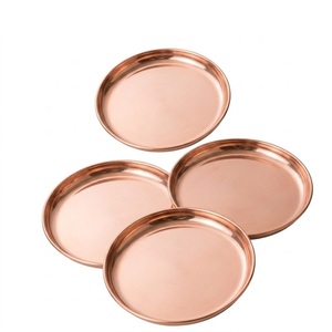 Luxury Pure Copper <b>Drink</b> <b>Coaster</b> Set Eco-Friendly Round Metal Cup Mat Wholesale Premium Polished Tableware <b>Coasters</b> - Product Image 1