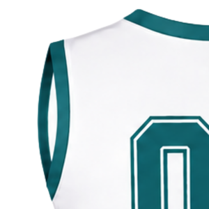 Haut d'uniforme de cheerleading bleu sarcelle sans manches, col en V, pour performance de danse et compétition sportive - Product Image 4