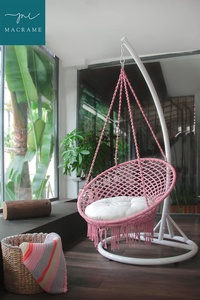 100% algodón hecho a mano bohemio columpio macramé arte multicolor Interior Exterior colgante decoración única columpio decoración del hogar - Product Image 2