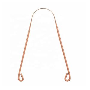Rose Gold Copper Plated Tongue Scraper U Shape <b>Thin</b> <b>Wire</b> Stainless Steel Reusable Oral Hygiene Bacteria Remover Adult Daily Tool - Product Image 1