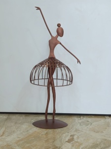 Sculpture Abstraite Métallique Femme, Figurine d'Art Moderne Marron, Statue Décorative pour la Maison, Mariage, Exposition, Danseuse - Product Image 4