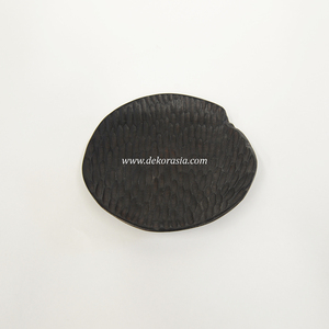 Assiette de service en bois écologique, en teck, décorative, avec un design sculpté, faite à la main, moderne, pour les fruits, les collations, la décoration de table - Product Image 3