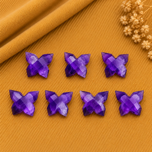 Perles de pierres précieuses facettées en améthyste papillon 14x10mm pour la fabrication de bijoux, vente en gros, perles en vrac, fournitures de bijoux artisanaux - Product Image 2