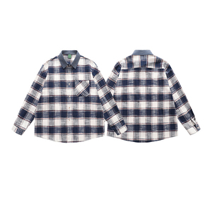 เสื้อเชิ้ตแขนยาวลายสก็อตผ้าแฟลนเนลแบบติดกระดุมสำหรับผู้ชาย - Product Image 5
