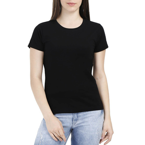 T-shirt imprimé à manches courtes pour femme en tissu polyester/coton, couleur unie, col rond, écologique, respirant, séchage rapide - Product Image 5